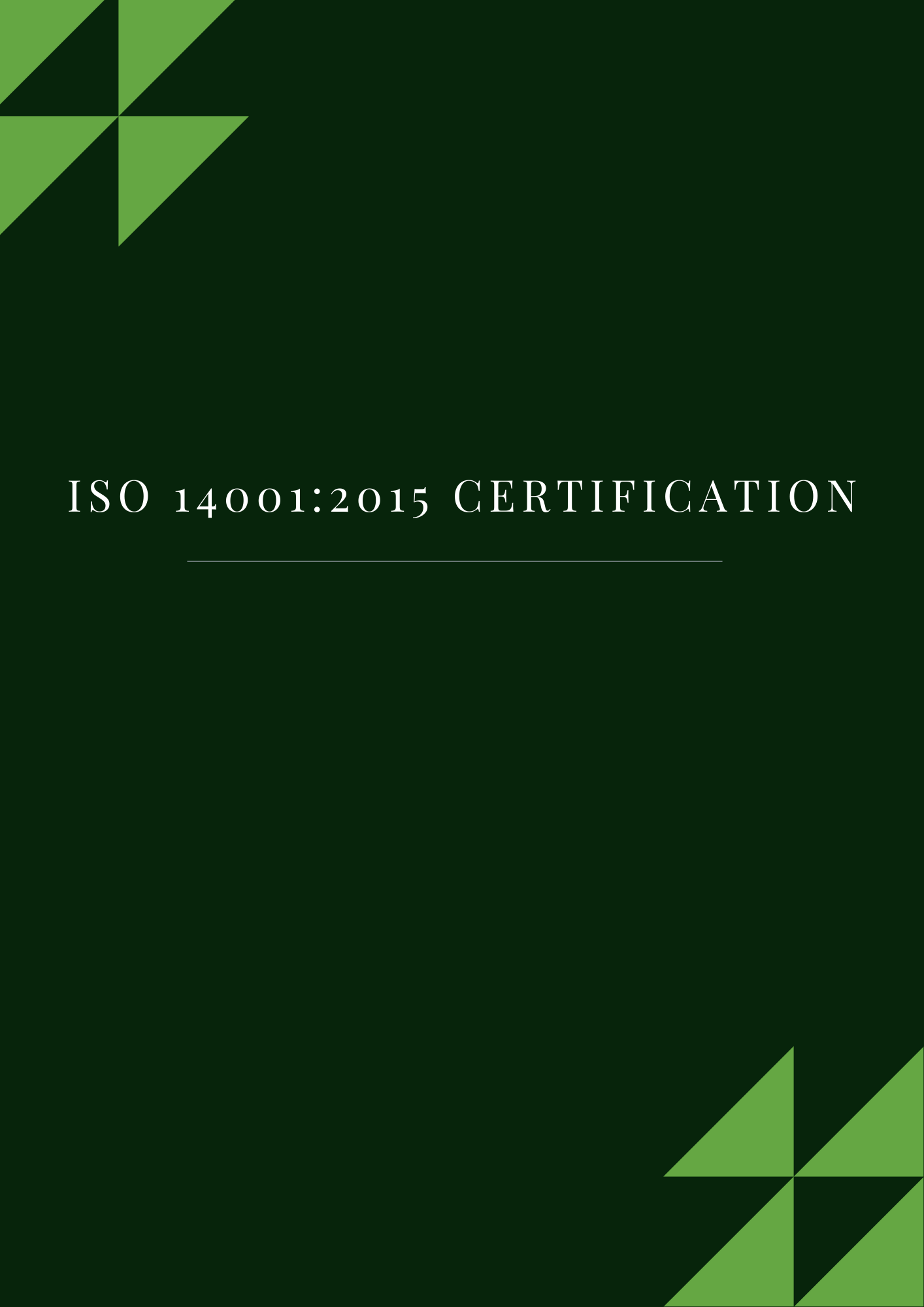 ISO 14001:2015 CertIfIcatIon